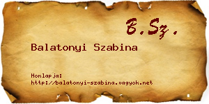 Balatonyi Szabina névjegykártya